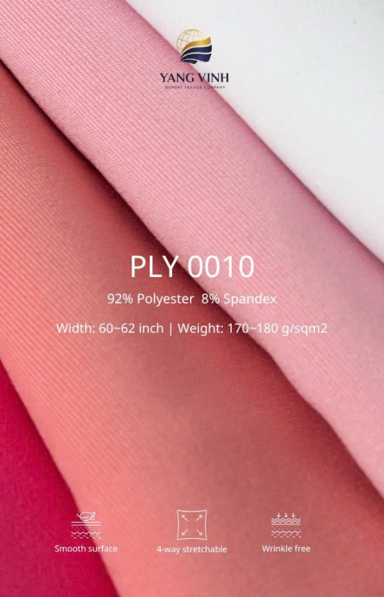 DTY 100/96 92% Polyester 8% Spandex 180 g/sqm²