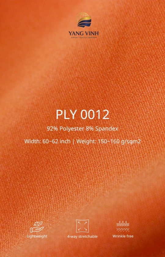 DTY 75/72 92% Polyester 8% Spandex 160 g/sqm²