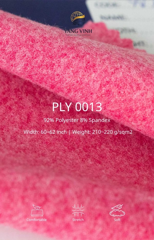 Brushed Back Pleece 92% Polyester 8% Spandex 220 g/sqm²