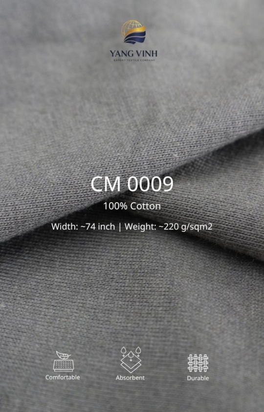 100% Cotton 220 g/sqm²