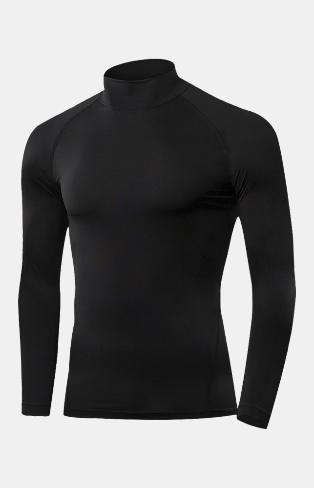 AR-28 Kids' High-Neck Sports Shirt - Black