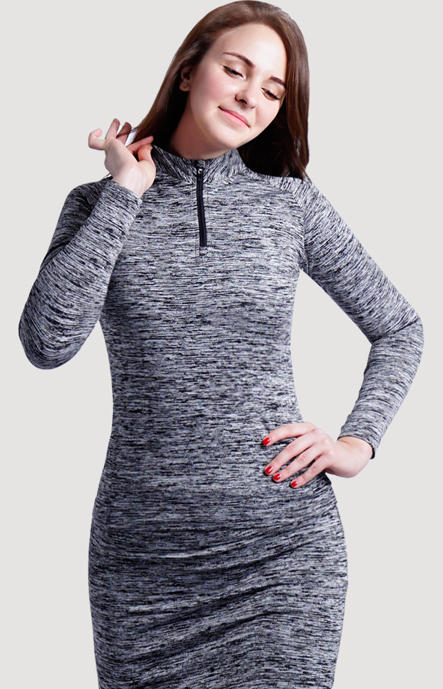 AR-41 Women’s High-Neck Half-Zip Long-Sleeve Top - Cd Black