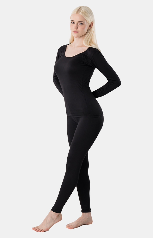 AR-44 Premium Heatwave Women's Thermal Underwear Set - Black