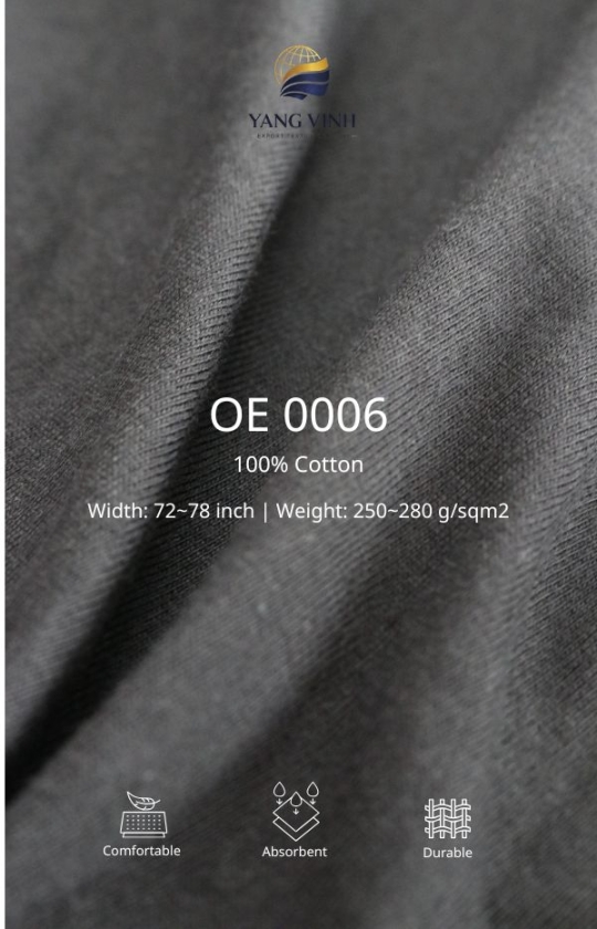 100% Cotton 280 g/sqm²